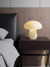 modern white alabaster mushroom table lamp brass