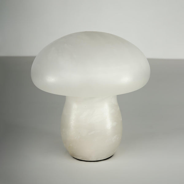 modern white alabaster mushroom table lamp brass