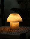 modern white alabaster orb table lamp