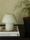 modern white alabaster orb table lamp