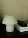 modern white alabaster orb table lamp