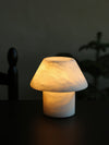 modern white alabaster orb table lamp