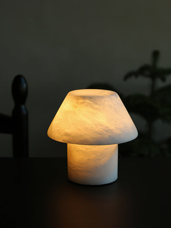 modern white alabaster orb table lamp