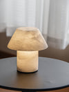 modern white alabaster orb table lamp