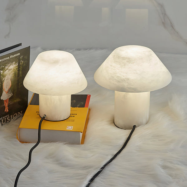 modern white alabaster orb table lamp