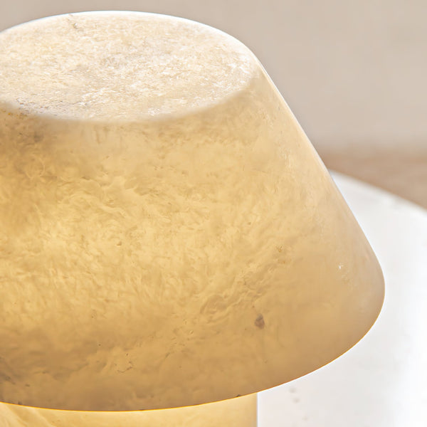 modern white alabaster orb table lamp