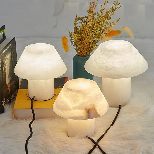 modern white alabaster orb table lamp