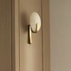 modern white alabaster plug in wall lamp