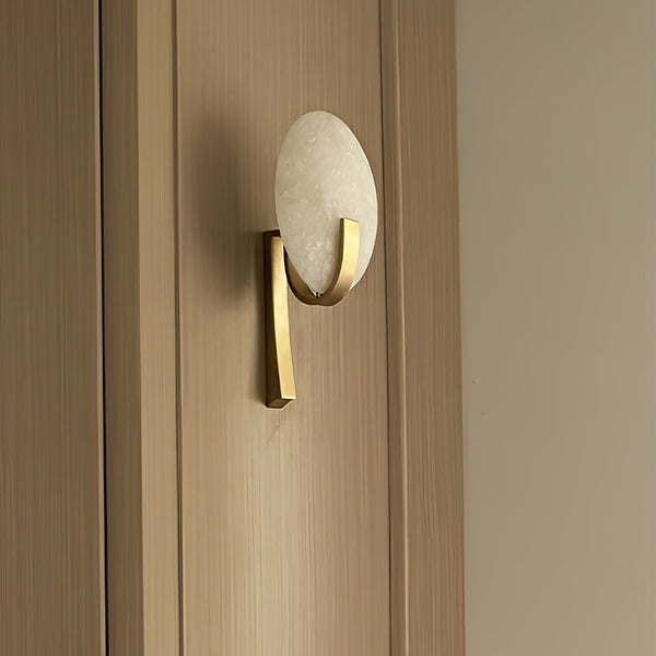 modern white alabaster plug in wall lamp