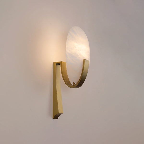 modern white alabaster plug in wall lamp