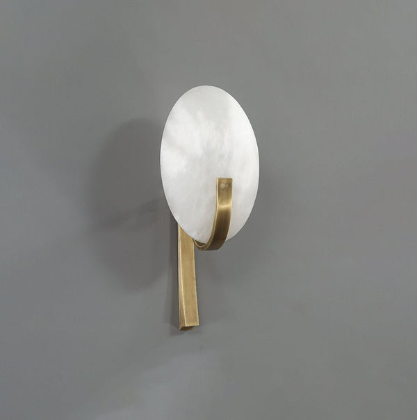 modern white alabaster plug in wall lamp