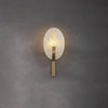 modern white alabaster plug in wall lamp