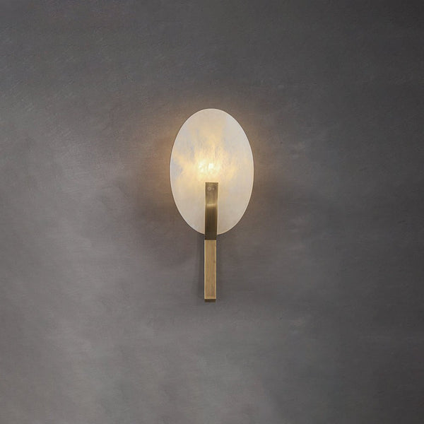 modern white alabaster plug in wall lamp