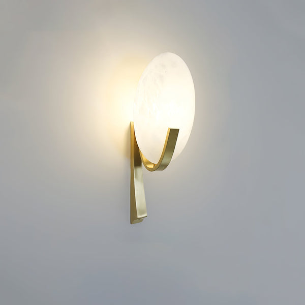 modern white alabaster plug in wall lamp