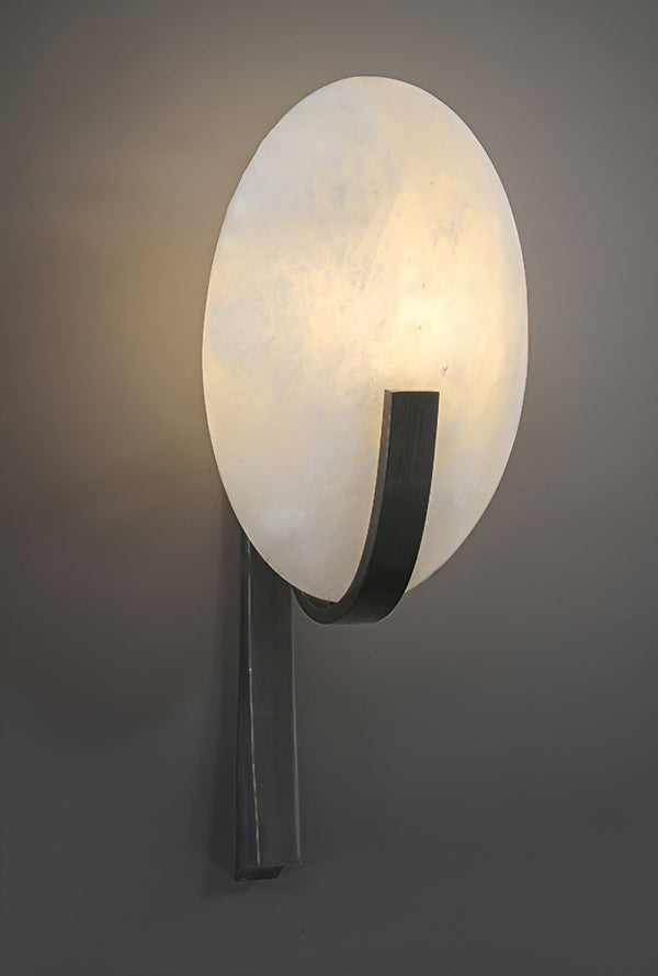 modern white alabaster plug in wall lamp