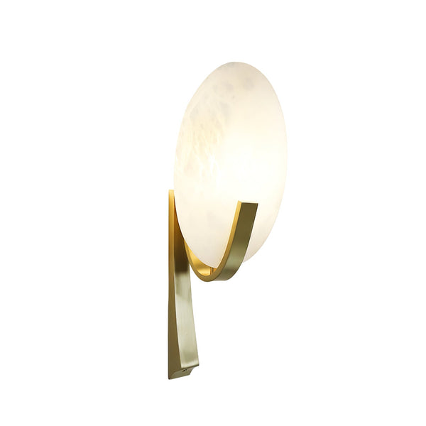 modern white alabaster plug in wall lamp