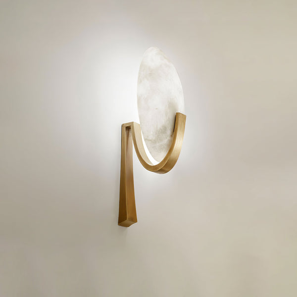 modern white alabaster plug in wall lamp