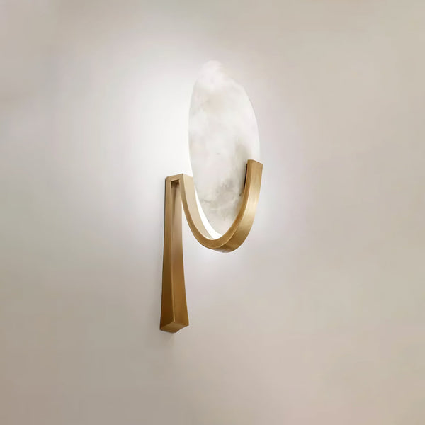 modern white alabaster plug in wall lamp