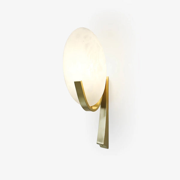 modern white alabaster plug in wall lamp