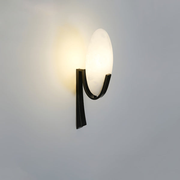 modern white alabaster plug in wall lamp