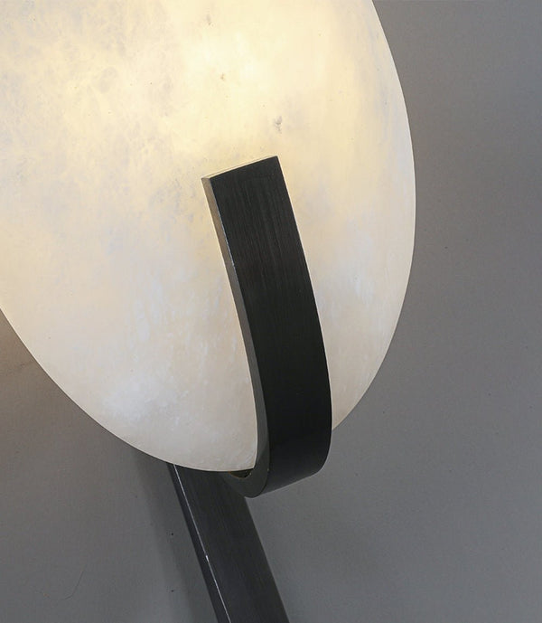 modern white alabaster plug in wall lamp