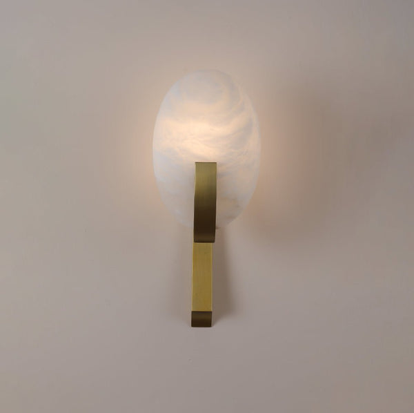 modern white alabaster plug in wall lamp
