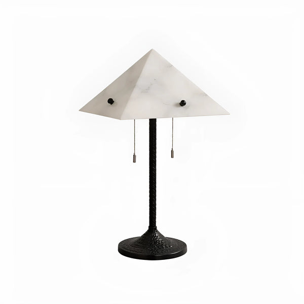 modern white alabaster prism table lamp