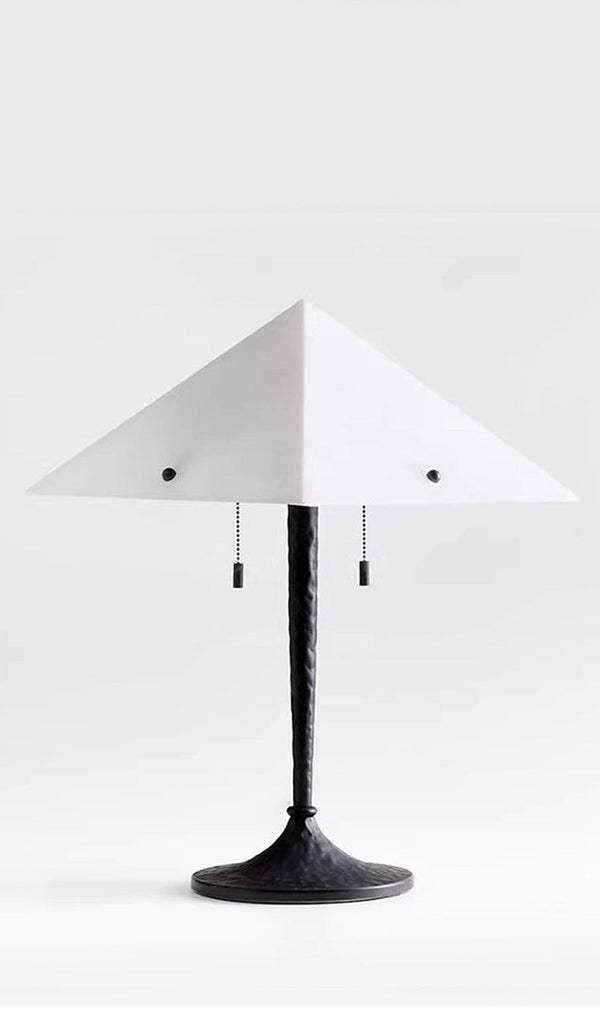 modern white alabaster prism table lamp