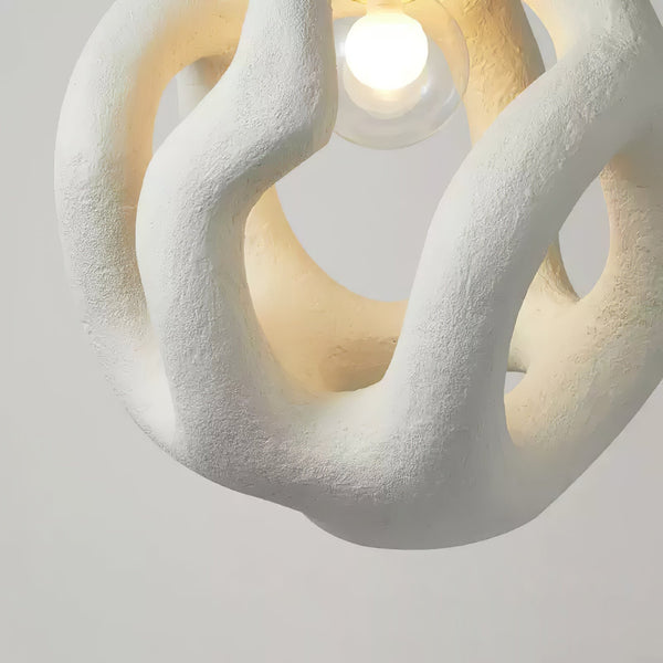 modern white black polystyrene organic pendant light