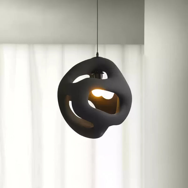 modern white black polystyrene organic pendant light