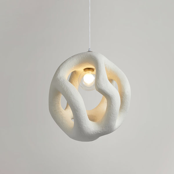 modern white black polystyrene organic pendant light