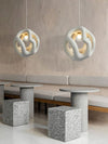 modern white black polystyrene organic pendant light