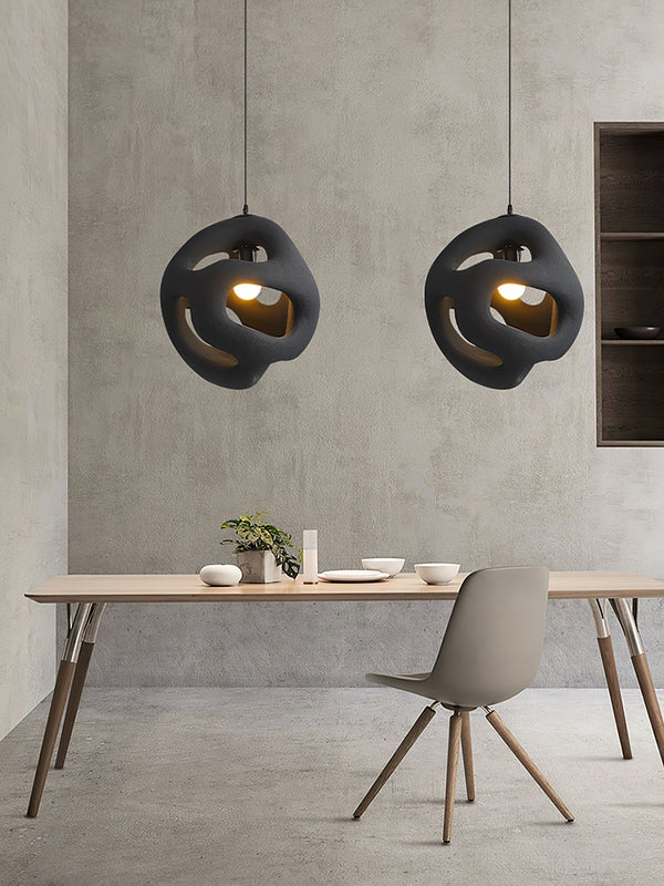 modern white black polystyrene organic pendant light