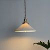 modern white ceramic pleated pendant light copper