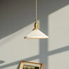 modern white ceramic pleated pendant light copper
