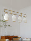 modern white ceramic ribbed pendant light