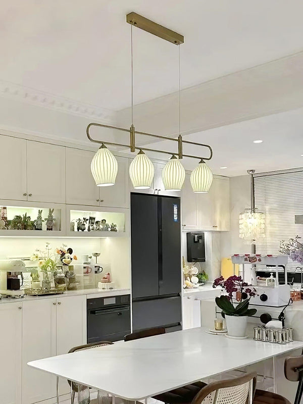 modern white ceramic ribbed pendant light