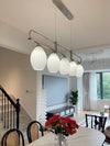 modern white ceramic ribbed pendant light