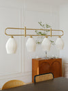 modern white ceramic ribbed pendant light