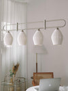 modern white ceramic ribbed pendant light