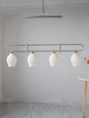 modern white ceramic ribbed pendant light