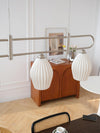 modern white ceramic ribbed pendant light