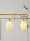 modern white ceramic ribbed pendant light
