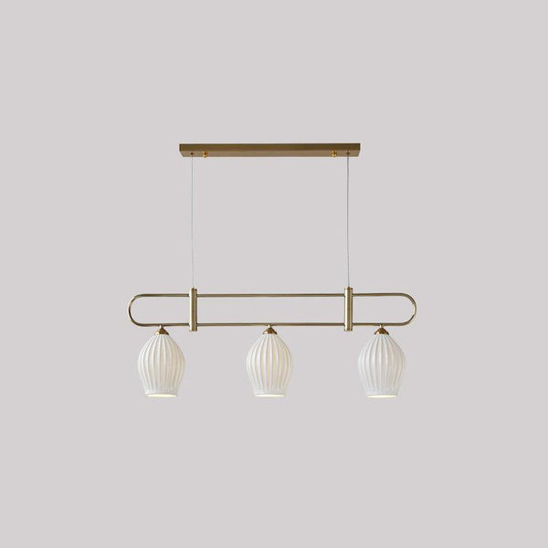 modern white ceramic ribbed pendant light