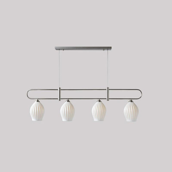 modern white ceramic ribbed pendant light
