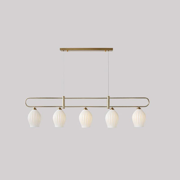 modern white ceramic ribbed pendant light