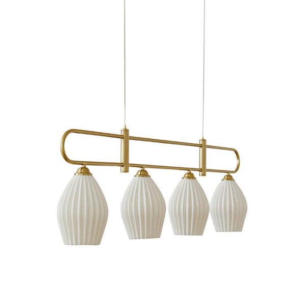 modern white ceramic ribbed pendant light