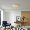 modern white glass round flush mount ceiling light