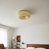 modern white glass round flush mount ceiling light