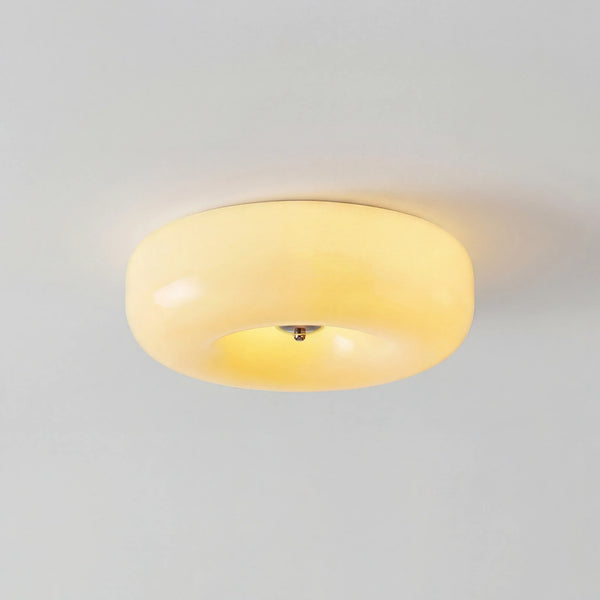modern white glass round flush mount ceiling light